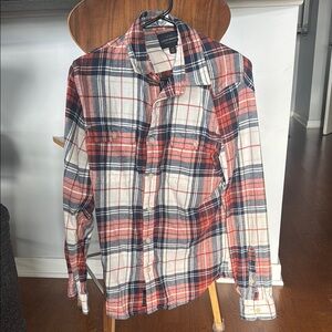 Men's Plaid Shirt - Red and Blue